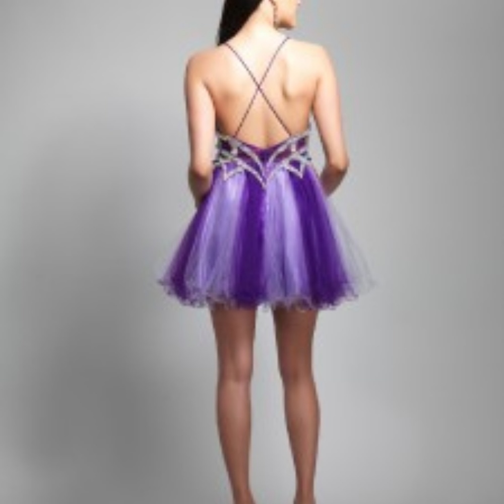 💲Sale💲Jeweled Tulle Short Party Dress by Dave & Johnny - Picture 3 of 8